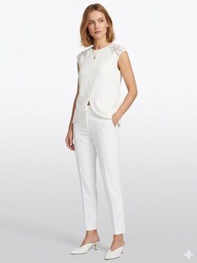 Endless Rose White Lace Shoulder Sleeveless Blouse Size Small